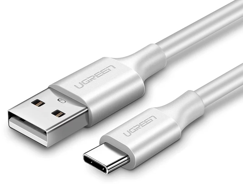 

Кабель интерфейсный USB 2.0-Type C UGREEN 60121 nickel plating, 1 м, белый, 60121