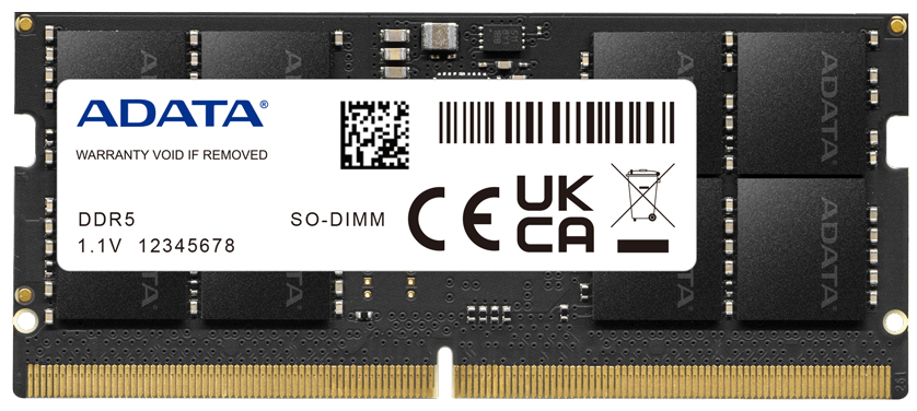 

Модуль памяти SODIMM DDR5 16GB ADATA AD5S480016G-S PC5-38400 4800MHz CL40 1.1V RTL, AD5S480016G-S