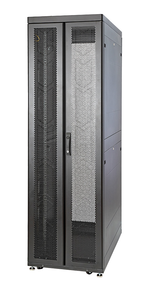 

Шкаф напольный 19", 48U Eurolan 60F-48-6A-94BL Rackcenter D9000 48U 600×1000, передняя дверь перфори, 60F-48-6A-94BL