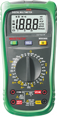 

Тестер Mastech 13-2028 измеритель емкости и индуктивности (RLC-метр) MS8360E, 13-2028