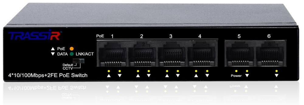 

Коммутатор неуправляемый TRASSIR TR-NS1106-60-4POE 4 РоЕ-порта RJ-45, два uplink-порта 10/100 Мбит/с, IEEE802.3af, IEEE802.3at, TR-NS1106-60-4POE