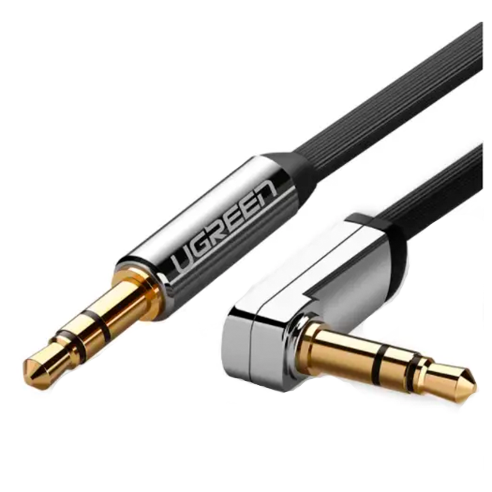 

Кабель акустический UGREEN AV119 10599_ Jack 3.5mm - Jack 3.5mm, прямой и угловой, 2м, черный, AV119