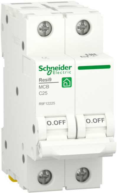 

Автоматический выключатель Schneider Electric RESI9 R9F12225 (С) 25А 2P 6000A, RESI9