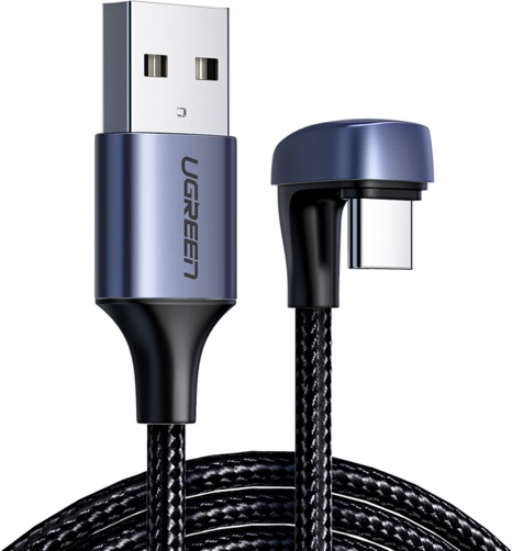 

Кабель UGREEN US311 70315 USB2.0-A / угловой USB-C, 2 м. черный, US311