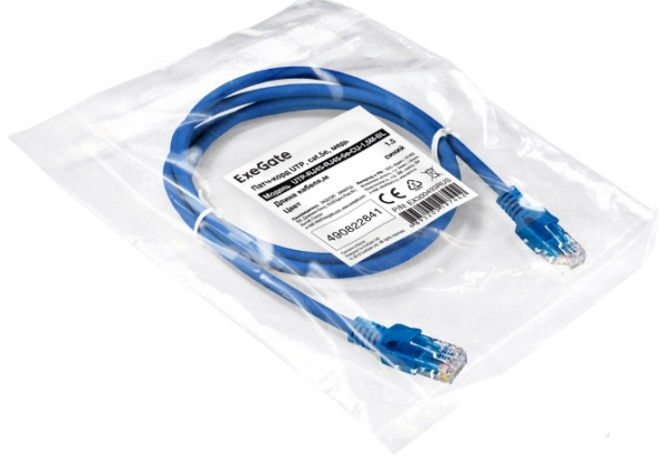фото Кабель патч-корд U/UTP 5e кат. 1.5м Exegate UTP-RJ45-RJ45-5e-CU-1,5M-BL в Омске
