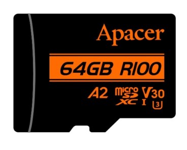 

Карта памяти MicroSDXC 64GB Apacer AP64GMCSX10U8-R с адаптером, AP64GMCSX10U8-R