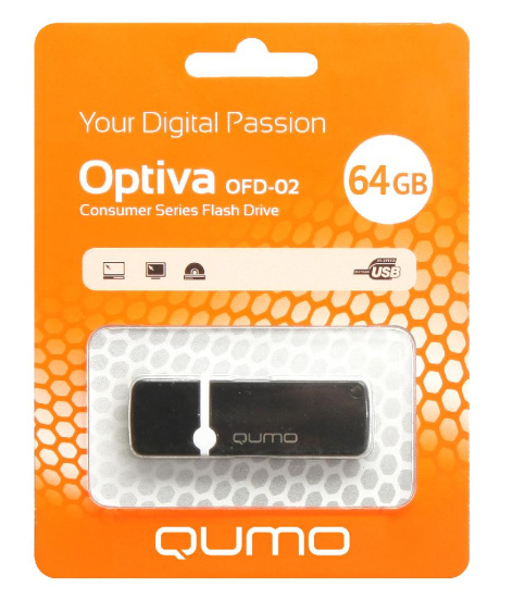 фото Накопитель USB 2.0 64GB Qumo QM64GUD-OP2-black в Красноярске
