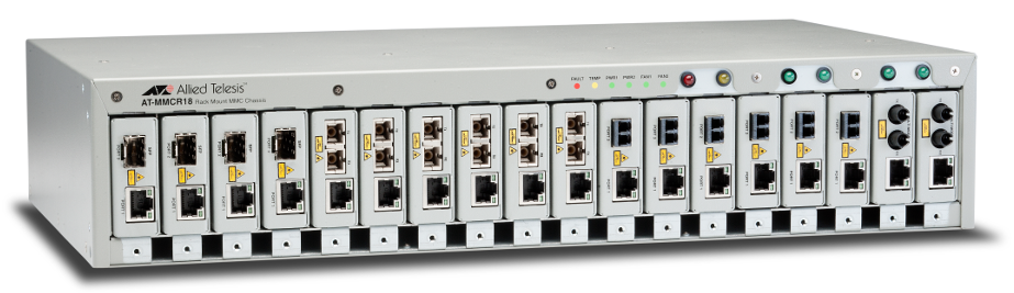 

Шасси Allied Telesis AT-MMCR18-60 для установки MMC2xxx Media Converters на 18 слотов 19", one AC Multi-Region PSU, AT-MMCR18-60