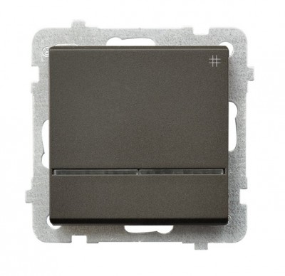 

Выключатель Ospel LP-4RS/m/40 крестовый, с подсветкой синего цвета, 16AX, 250V, 3520W, IP-20, клеммы безвинтовые, шоколадный металлик, LP-4RS/m/40