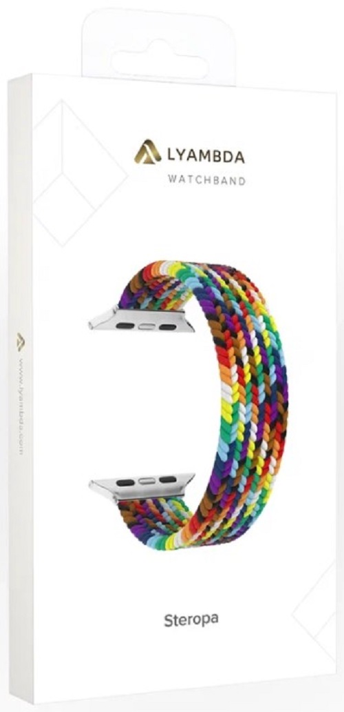 

Ремешок на руку Lyambda STEROPA DSN-11-44-SC плетеный нейлоновый для Apple Watch 42/44 mm seven color, STEROPA