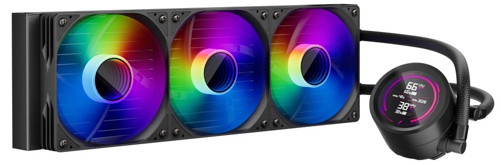 

Система охлаждения жидкостная 1STPLAYER TS4 360 Black TS4-360-BK (3*120mm,), TS4 360 Black