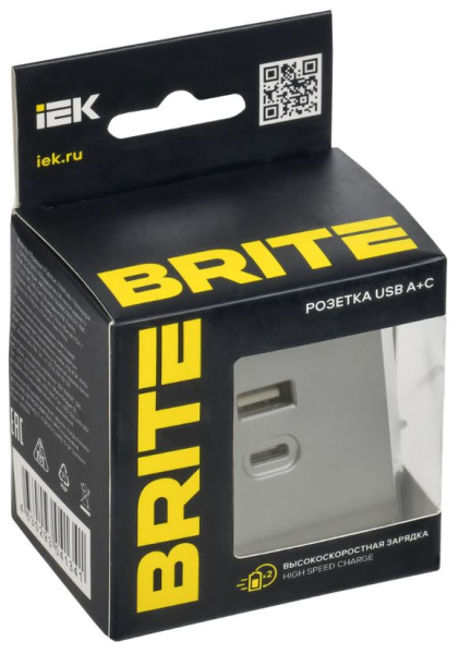 фото Розетка USB  IEK BR-U22-045-K46