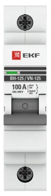 

Рубильник EKF SL125-1-100-pro ВН-125 1P 100А, SL125-1-100-pro
