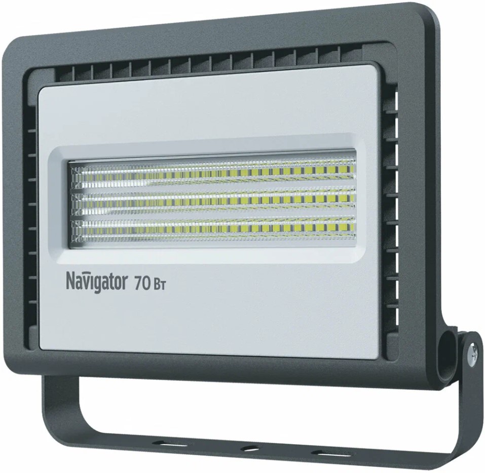 

Прожектор светодиодный Navigator NFL-01-70-6.5K-LED 70Вт, 200–240В, 6500К, 5950лм, 224х193х44мм, черный (14148), NFL-01-70-6.5K-LED