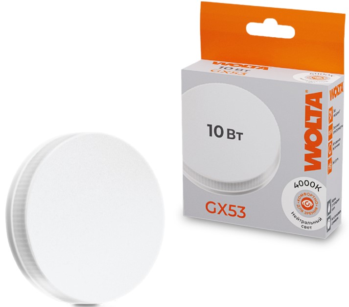 

Лампа светодиодная WOLTA 25S75R10GX53 10Вт 4000K GX53, 25S75R10GX53