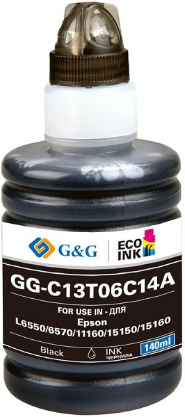 

Чернила G&G GG-C13T06C14A №112 черный 140мл для Epson L6550/6570/11160/15150/15160, GG-C13T06C14A