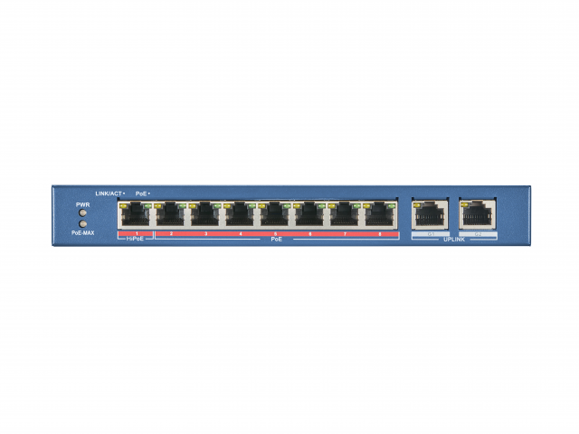 

Коммутатор PoE HIKVISION DS-3E0310P-E/M 8 RJ45, с грозозащитой 6кВ, 2 Uplink порт 1000М Ethernet,бюджет PoE 60Вт, поддерживают режим передачи до 300 м, DS-3E0310P-E/M