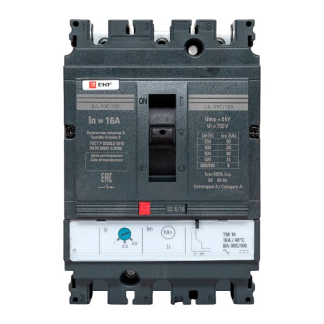 фото Автоматический выключатель в литом корпусе  EKF mccb99C-100-16 в Красноярске