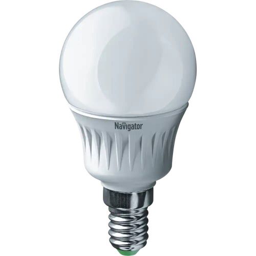 

Лампа светодиодная Navigator NLL-P-G45-5-230-4K-E14 5Вт, 176-264В, 4000К, 400лм, E14, 45х79мм, шар, матовая (94478), NLL-P-G45-5-230-4K-E14