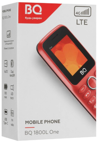 фото Мобильный телефон  BQ 1800L One Red в Казани
