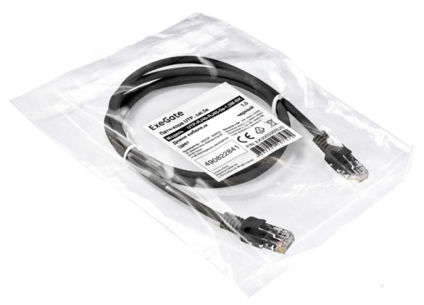 фото Кабель патч-корд U/UTP 5e кат. 1.5м Exegate UTP-RJ45-RJ45-5e-1,5M-BK в Волгограде