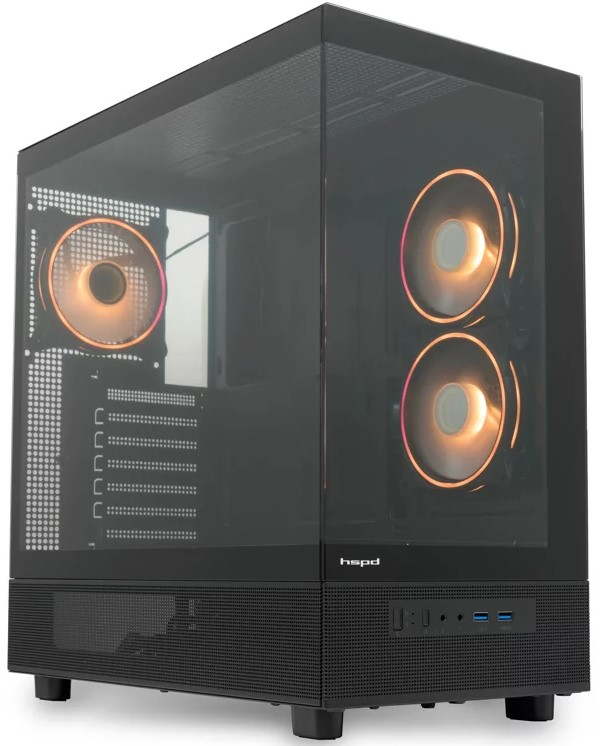 

Корпус eATX HSPD F710 без БП, боковая панель из закалённого стекла, 2*USB 3.0, F710