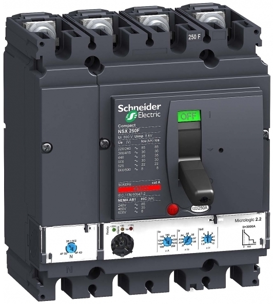 

Автоматический выключатель Schneider Electric LV431150 Micrologic 2.2 250A 4P4Т, LV431150