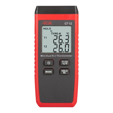 Изображение товара Контактный термометр RGK CT-12 с двумя гнездами для датчиков и точностью до ±1,5 градуса