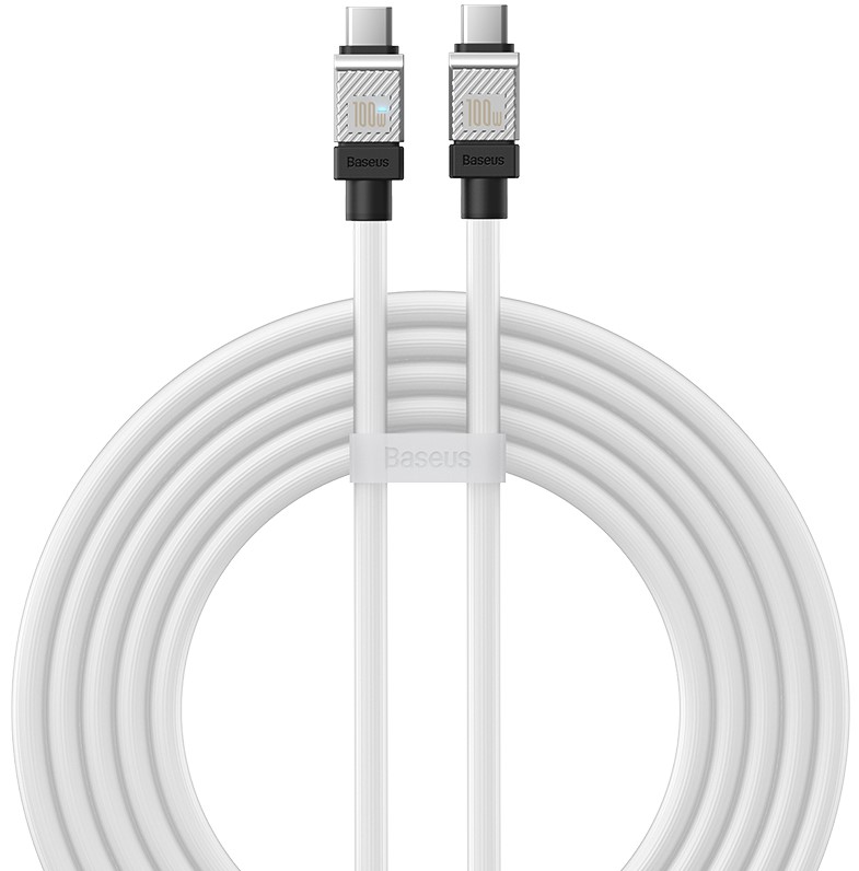 

Кабель интерфейсный Baseus CAKW000302 CoolPlay Series Fast Charging Type-C to Type-C 100W 2m White (для передачи данных и зарядки. 100 Вт, 480 Мбит/с,, CAKW000302