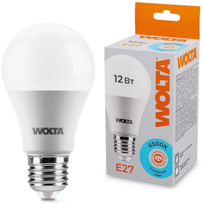 

Лампа светодиодная WOLTA 25W60BL12E27 12Вт 6500К E27, 25W60BL12E27