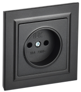фото Розетка без заземления в сборе  IEK BR-R10-10-K02-F