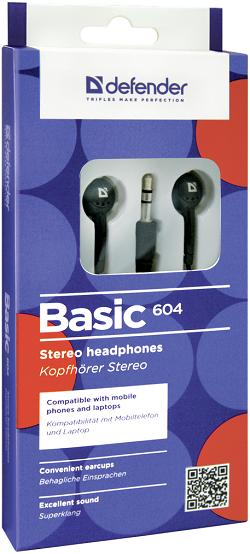 

Наушники Defender Basic 604 63604 черный, Basic 604