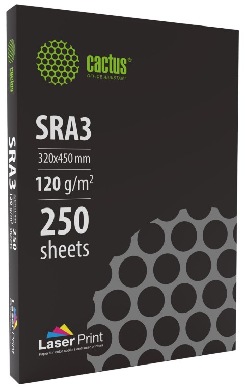 

Бумага Cactus CS-LPSRA3120250 SRA3/120г/м2/250л./белый для лазерной печати, CS-LPSRA3120250