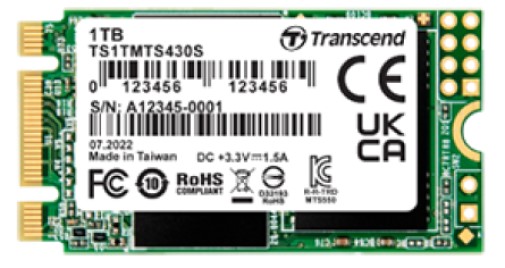 

Накопитель SSD M.2 2242 Transcend TS1TMTS430S 430S 1TB SATA 6Gb/s 3D TLC 560/520MB/s IOPS 85K/85K MTBF 2M TBW 560, TS1TMTS430S