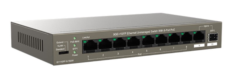 

Коммутатор неуправляемый IP-Com G1110PF-8-102W V1.0 8*10/100/1000 Мбит/с Base-T (данные/питание), 1*10/100/1000 Мбит/с Base-T uplink (данные); 1*100/1, G1110PF-8-102W V1.0
