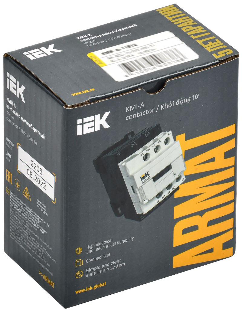 

Контактор IEK AR-ACC-11-018-230-11 ARMAT КМИ-А-11812 LC1D 18А 230В/АС3 1NO/1NC, AR-ACC-11-018-230-11