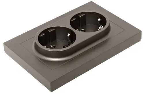 фото Розетка двухместная с заземлением в сборе EKF UP1-SOM-211 в Уфе
