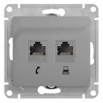 

Розетка Schneider Electric GSL000385 2-я RJ11+RJ45, кат.5E, GSL000385