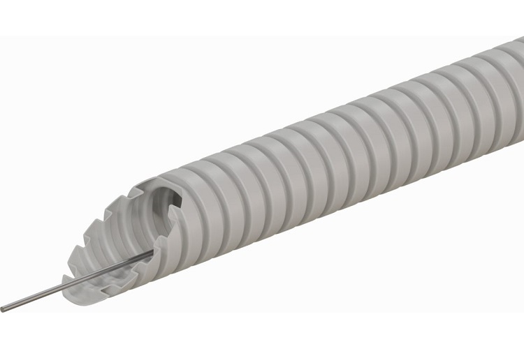 

Труба гофрированная тяжёлая Ecoplast 61116HFR ПП HFFR, с зондом, без галогена, трудногорючая, цвет серый, диам. 16мм (100м), 61116HFR