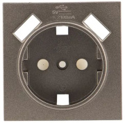 фото Накладка розетки с заземлением с 2 USB EKF ESR16-L-028-40-2USB