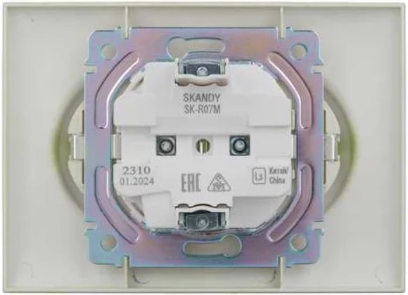 фото Розетка двухместная с заземлением в сборе IEK SK-R24-16-K06-F в Казани