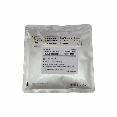 

Картридж CET Девелопер для KONICA MINOLTA Bizhub C200/C203/C253/C353 (CET) Black, 250г/пак, 100000 стр., CET6823, CET6823