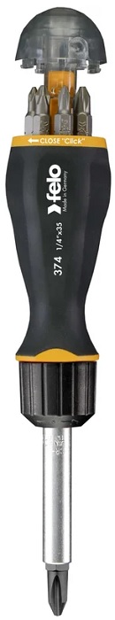 

Отвертка Felo 37420405 с реверсивным механизмом с набором бит 8шт, 37420405