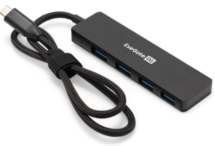 

Разветвитель Exegate DUB-4C/3 EX297631RUS USB-Хаб, USB Type C --> 4*USB 3.0, DUB-4C/3