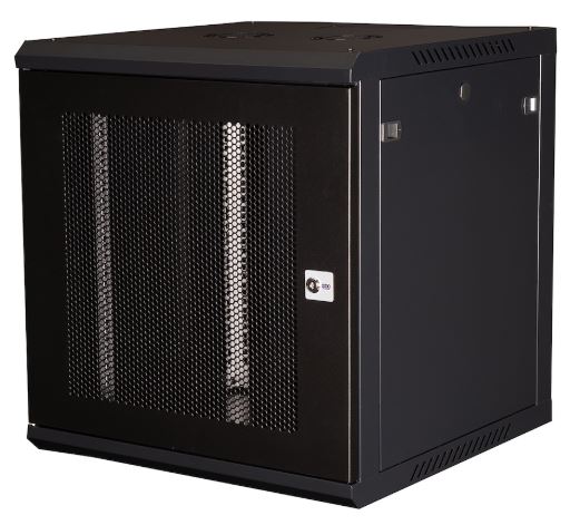 

Шкаф настенный 19", 12U Datarex DR-653101 телекоммуникационный 635X600х600 мм, дверь перфорация,черный, DR-653101