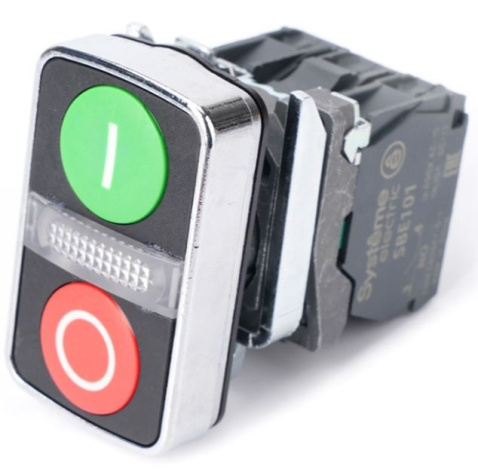 Изображение товара Двойная кнопка SB4BW7A3741B5 Systeme Electric с подсветкой