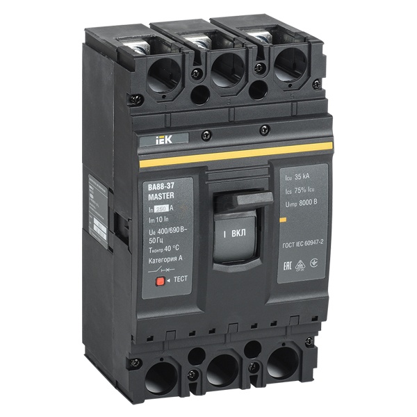 

Автоматический выключатель в литом корпусе IEK SVA40-3-0250-02 ВА88-37 3Р 250А 35кА MASTER, SVA40-3-0250-02