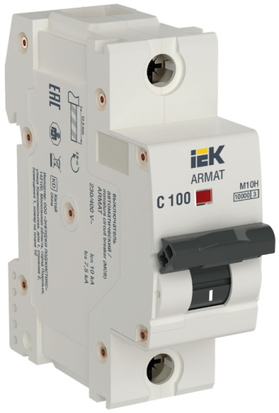 Изображение товара Автоматический выключатель IEK AR-M10H-1-C100 100А IP20 защита цепей