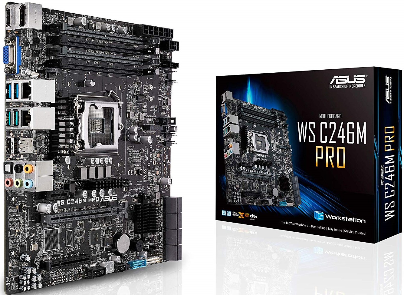 

Материнская плата mATX ASUS WS C246M PRO (LGA1151,C246,4*DDR4(2666),8*SATA 6G,M.2,3*PCI-E,7.1CH,2*GLan,4*USB 3.1,HDMI,DP,VGA), WS C246M PRO
