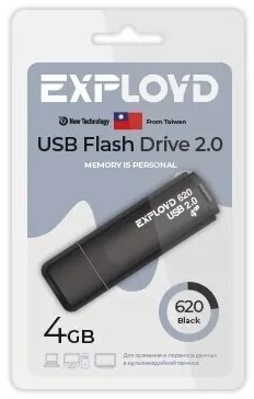фото Накопитель USB 2.0 4GB Exployd EX-4GB-620-Black в Казани